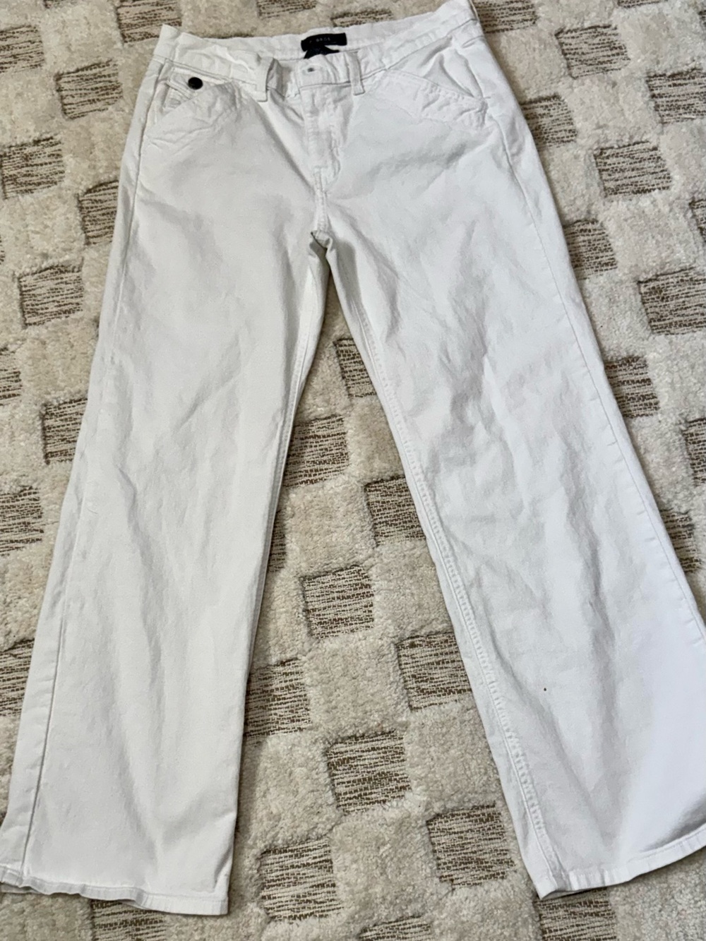 George by Mark Eisen White Straight Leg Jeans Size 8
